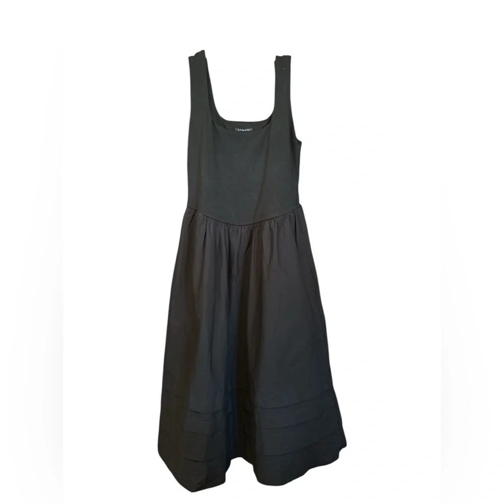 J Crew women’s Drop waist mixy dress square neck black lined Size PM NWT - Picture 4 of 9